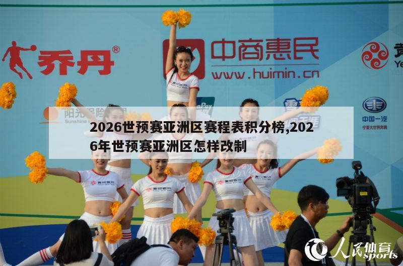 2026世预赛亚洲区赛程表积分榜,2026年世预赛亚洲区怎样改制